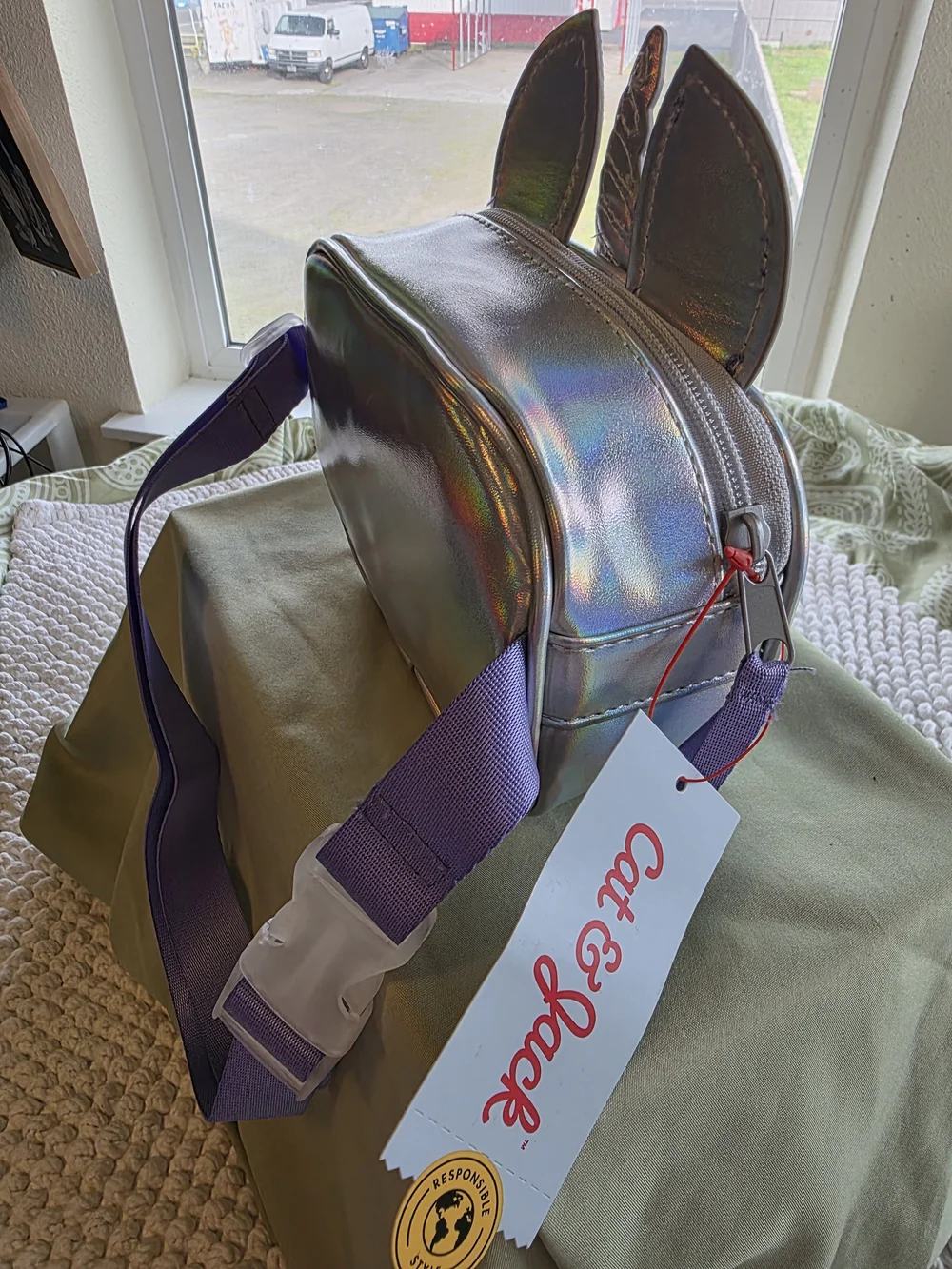 Purple Glitter Unicorn Crossbody Bag
